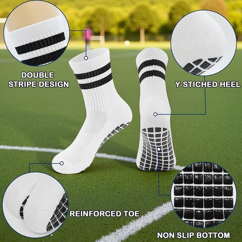 ELUTONG Youth Grip Soccer Socks Kids Grips Athletic Sports Crew Sock for Baseball Football Basketball Boys Girls 6 Pack in Saudi Arabia