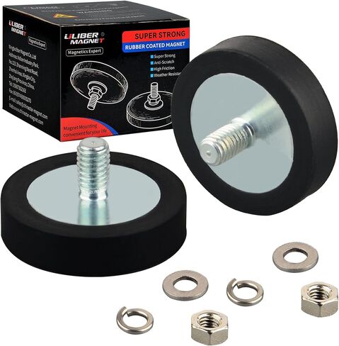 ULIBERMAGNET 4Pack Pot Magnets، مغناطيس دائري قوي من النيوديميوم مع خيط ذكر M8، تركيب مغناطيسي قوي قابل للإزالة للإضاءة والأدوات والمعدات مع الترباس in Kuwait