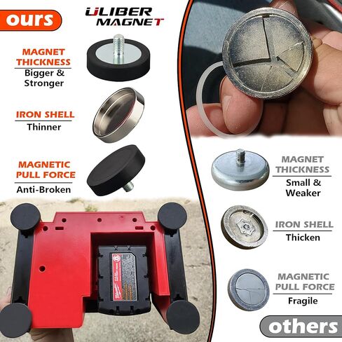 ULIBERMAGNET 4Pack Pot Magnets، مغناطيس دائري قوي من النيوديميوم مع خيط ذكر M8، تركيب مغناطيسي قوي قابل للإزالة للإضاءة والأدوات والمعدات مع الترباس in Kuwait