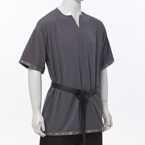 GRACEART Mens Medieval Viking Tunic LARP Knight Warrior Renaissance Shirt Pirate Cosplay Costume Without Belt in Saudi Arabia