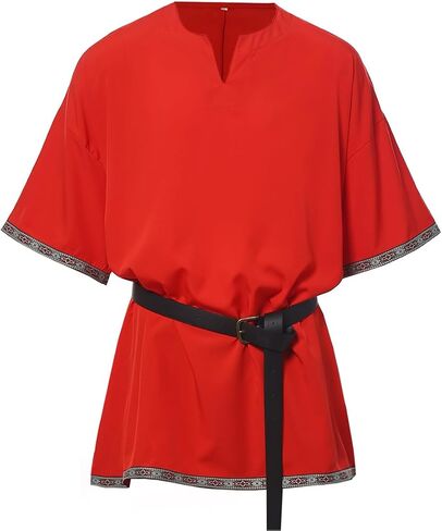 GRACEART Mens Medieval Viking Tunic LARP Knight Warrior Renaissance Shirt Pirate Cosplay Costume Without Belt in Saudi Arabia