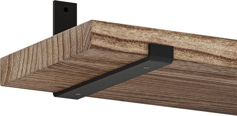 Wallniture Forte 60 بوصة × 11.5 بوصة أرفف عائمة ريفية للجدار، أرفف حائط لغرفة النوم، أقواس شديدة التحمل بسمك 1.5 بوصة، رف كتب للجدار، رف جدار المكتب والمطبخ، محروق، خشب، قطعة واحدة in Saudi Arabia