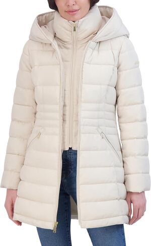 Laundry by Shelli Segal Women's Mid Length Windbreaker Puffer Jacket in Saudi Arabia