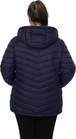 Plus Size Women Packable Puffer Jacket 1X-6X Water-Resistant Lightweight Coat Detachable Hood(Exclusively Plus Size) in Saudi Arabia