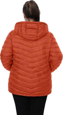 Plus Size Women Packable Puffer Jacket 1X-6X Water-Resistant Lightweight Coat Detachable Hood(Exclusively Plus Size) in Saudi Arabia