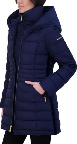 Laundry by Shelli Segal Women's Mid Length Windbreaker Puffer Jacket in Saudi Arabia