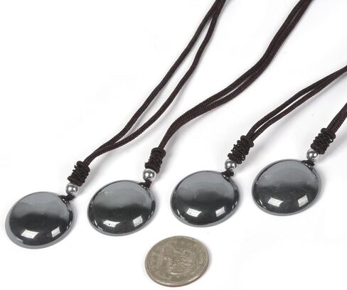 Justinstones Natural Gemstone 30mm Round Shapes Bead Pendant Amulet Adjustable Necklace 18 to 26 Inch in Saudi Arabia