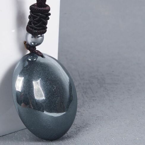 Justinstones Natural Gemstone 30mm Round Shapes Bead Pendant Amulet Adjustable Necklace 18 to 26 Inch in Saudi Arabia