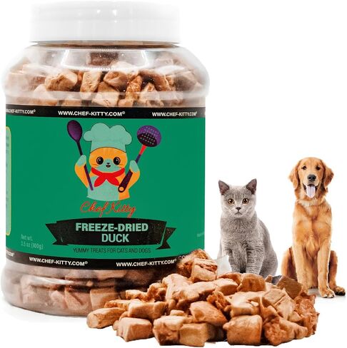 Freeze Dried Chicken Cat & Dog Waffle Treats - Made with Human Grade Chicken Breast & Liver - 5 Natural Flavors - Healthy, Tasty, Dry Food for Indoor Cats, Dogs - Inspected & Tested in USA in Kuwait