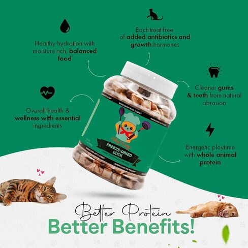 Freeze Dried Chicken Cat & Dog Waffle Treats - Made with Human Grade Chicken Breast & Liver - 5 Natural Flavors - Healthy, Tasty, Dry Food for Indoor Cats, Dogs - Inspected & Tested in USA in Kuwait