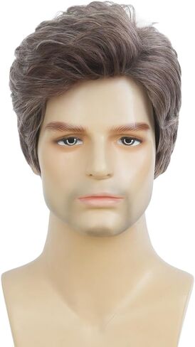 Mens Short Red Wig Synthetic Natural Looking Halloween Cosplay Hair Wig for Male Guy in Saudi Arabia