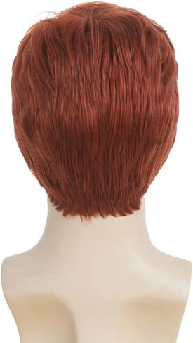 Mens Short Red Wig Synthetic Natural Looking Halloween Cosplay Hair Wig for Male Guy in Saudi Arabia