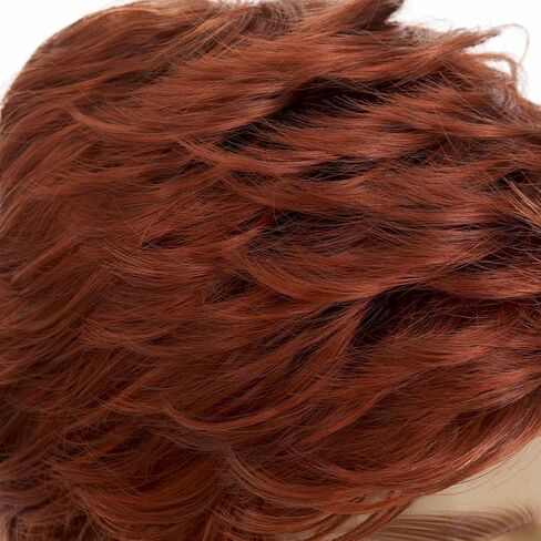 Mens Short Red Wig Synthetic Natural Looking Halloween Cosplay Hair Wig for Male Guy in Saudi Arabia
