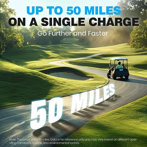 36V 105Ah LiFePO4 Golf Cart Battery, Built-in Smart 200A BMS, with Touch Monitor & Mobile APP, 4000+ Cycles Rechargeable Lithium Golf Cart Battery, Max 7.68kW Power Output, for Golf Carts in Saudi Arabia