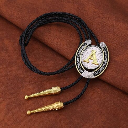 HUABOLA CALYN Gold Bolo Tie for Men- Golden Initial Letter ABCDMJR to Z Native American Western Cowboy Bolo Tie for Women in Saudi Arabia