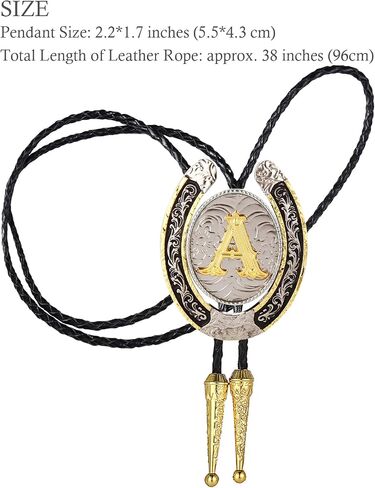 HUABOLA CALYN Gold Bolo Tie for Men- Golden Initial Letter ABCDMJR to Z Native American Western Cowboy Bolo Tie for Women in Saudi Arabia