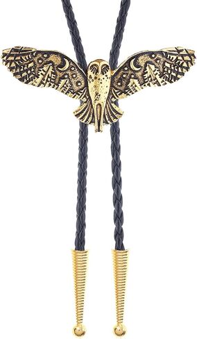 JAOYU Western Cowboy Bolo Tie for Men Women Gold Silver Death Skull Moth Bolo Tie Christmas Bolo Tie Cowgirl Neck Tie in Saudi Arabia