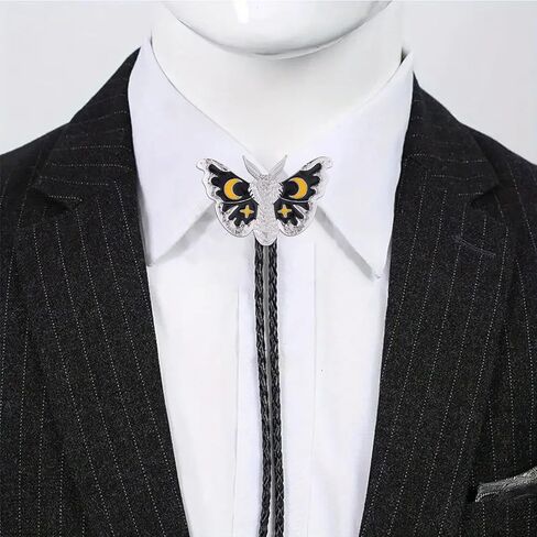 Gelconnie Bolo Tie للرجال Western Cowboy Netclace Gold Moth Bolero Opal Necktie Butterfly Bolo Tie Necklace for Women in Kuwait