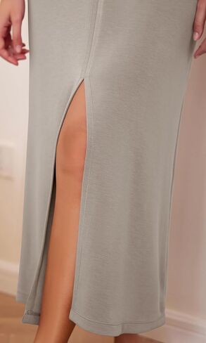 Ododos Modal Soft Front Midi Dress for Women ، V الرقبة بلا أكمام in Kuwait