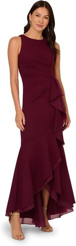 Adrianna Papell Women's Ruffle Crepe Halter Gown in Kuwait
