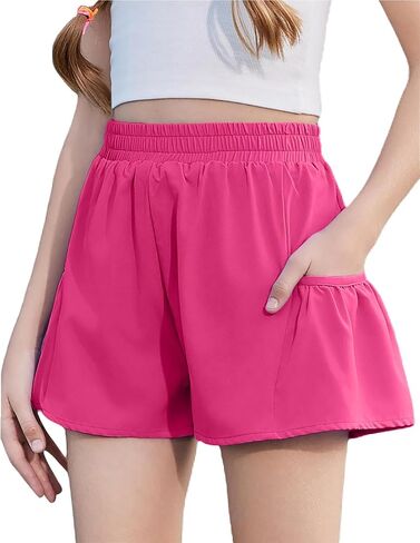 JiAmy Girls Athletic Shorts Quick Dry Running Dance Workout Gym Flowy Shorts Girls Skorts with Pockets 5-14 Years in Saudi Arabia