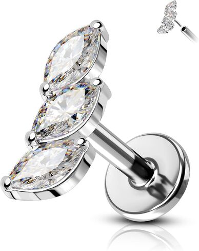 Cocharm Surgical Steel 16g Tragus tragus helix percing Jewelry Leaf Leaf Plat in Kuwait