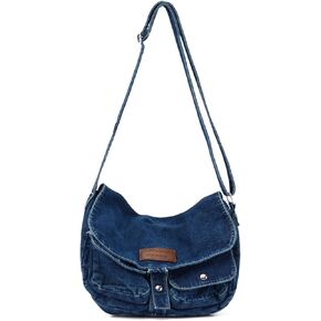 Denim Bag Casual Tote Bag Aesthetic Canvas Messenger Bag Lightweight Crossbody for Women and Men