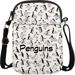 CMNIM Penguin Messenger Bag Penguin Lovers Gift Cute Penguin Gifts for Women Penguin Themed Adjustable Small Crossbody Bag
