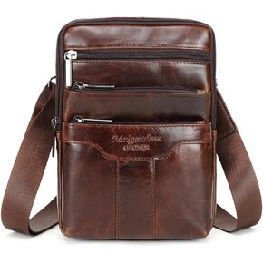 Men's Genuine Leather Cowhide Vintage Messenger Bag Shoulder Bag Crossbody Bag
