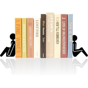 Bookends Metal Book Ends Unique for Shelves & Office Desk Abstract Minimalist Decorative Book Stoppers for Readers Bookshelf Decor, 1 Pairs