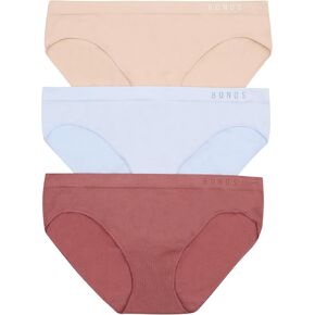 Bonds Seamless Invisi Hipster Underwear in Cotton-Rich Blend for Women, 3-Pack