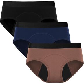 Period Underwear Womens Cotton Hipster Postpartum Panties 3 Pack