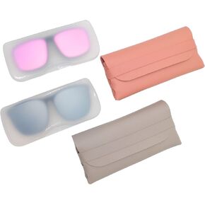 Clip on Glasses Case Pouch Hard Shell, Case for Clip on Sunglasses, Clip-on Sunglasses Clear Box, Thin Flat Glasses Storage