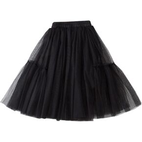 SANGTREE Girls Tulle Midi Skirt Layered Mesh Tutus for Kids, 3-12 Years