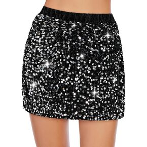 Century Star Sequin Skirt Girls Sparkly Skirts Elastic Waist Sparkle Glitter Kids Metallic Skirt for Girls