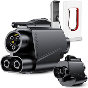 NACS to CCS1 Charging Adapter, 250KW Tesla Supercharger, Fast DC Charging at Tesla Supercharger Stations, Electric Vehicle Adapter Compatible with Ford, Rivian, GM, Volvo EVs