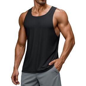 MAGCOMSEN Men's UPF 50+ Tank Tops Quick Dry Workout Gym Sleeveless Muscle Shirts Summer Bodybuilding Cut Off Shirt