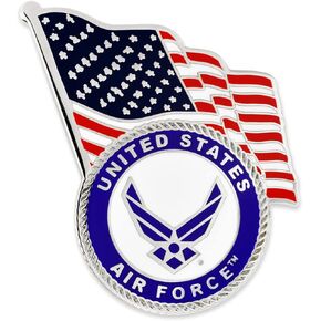 PinMart's Officially Licensed US Air Force Lapel Pins – USAF Flag, USAF Emblem, & Air Force Insignia Military Pins – Veterans Day Gifts for Men and Women with Clutch Back for Jackets…
