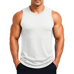 Magcomsen Men UPF 50+ قمصان بلا أكمام سريعة الحماية من UV حماية العضلات الرياضية العليا للسباحة تجريب الجري الصالة الرياضية
