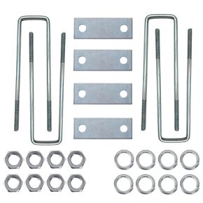 4 Pack Heavy Duty 3.5in X 16" Square Bend U-Bolt Kit, U Clamp Bolts with Nuts and Frame Plates,Accessories for Automobiles Trailer.