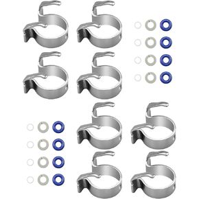 8Pcs LR037089 Fuel Injector Repair Seal Kit Fit for Jaguar Land Range Rover Discovery LR3 LR4 Sport Velar 5.0L V8 2005-2022, Replace LR020028 C2D24387 T2H33724 LR105428 FJ1161 Etc.