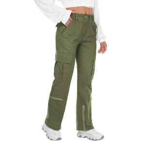 TRGPSG Womens Cargo Pants, Y2K Casual Pants Parachute Pants Relaxed Fit Streetwear with Multiple Pockets in Kuwait