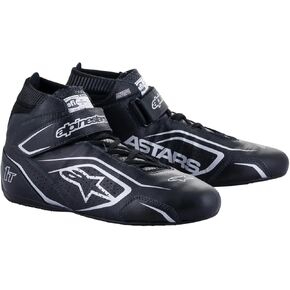 Alpinestars Driving Shoe, Tech 1-T V3, Mid-Top, SFI 3.3/5, Leather Outer, Nomex Inner, Black/Fluorescent Yellow, Size 8.5, Pair