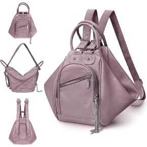 Backpack Purse for Women Large Womens Backpack PU Leather 3 in 1 Designer Travel Tote Handbag Convertible Backpack Purse Ladies Shoulder Bags with Tassel for Work College Travel