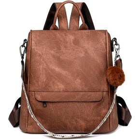 Woman Backpack Purse Waterproof Lightweight PU Leather Backpack, Multipurpose Travel Shoulder Bag Handbag