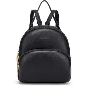 Cnoles Small Backpack Purse for Women Vegan Leather Girls Mini Travel Backpack Fashion Casual College Travel Shoulder Bag (Black)