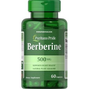 Puritan's Pride Berberine 500 mg ، دعم المكملات الغذائية لصحة القلب ، وفقدان الوزن ، وسكر الدم في الدم والكوليسترول ، وتوريد شهر واحد ، و 60 كبسولة