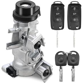 Yinlowa Ignition Switch Lock Cylinder 1K0905851B Compatible with Volkswagen VW Jetta 2006-2018, Golf 2004-2011, Rabbit 2006-2009, EOS 2007-2011 Ignition Starter Switch with Intelligent Keys 1K0905851