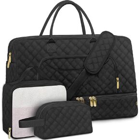 3 حزمة سفر حقيبة داكز ، أكياس عطلة نهاية الأسبوع للنساء مع مقصورة الأحذية ، ومساحة البلاط الكبيرة ، البند الشخصي ، تحمل أكياس مع جيب مبل in Kuwait