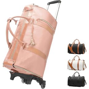 Rolling Garment Bag for Travel,Large Convertible Garment Duffel Bag Rolling Duffle Bag with Wheels,Carry on Garment Bags Weekender Travle Jenni Bags for Women Men(Black2)